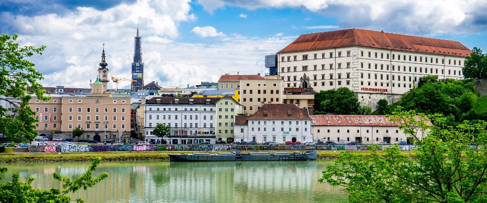 Cityscape of Linz, Austria, an innovative and technological city ideal for international students.